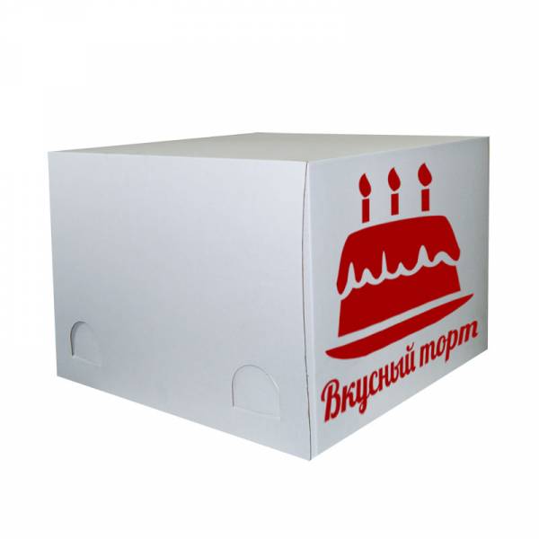 Коробка для торта 450*450*350 мм белая